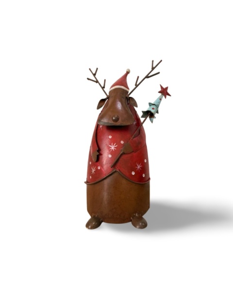 Figurka metalowa renifer