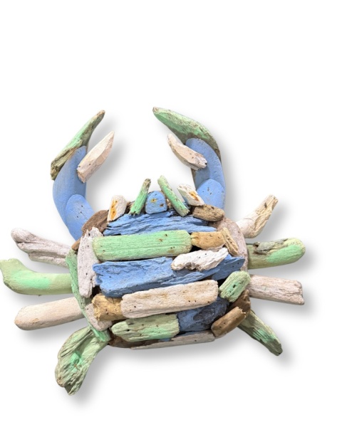 Krab z drewna tekowego ozdoba ścienna