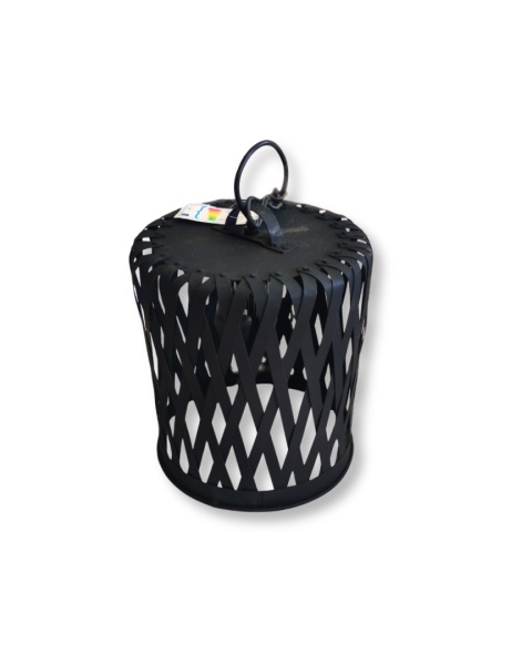 Czarna lampa ażurowa L