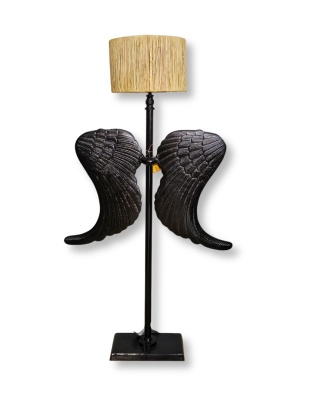 Lampa stojąca skrzydła czarne