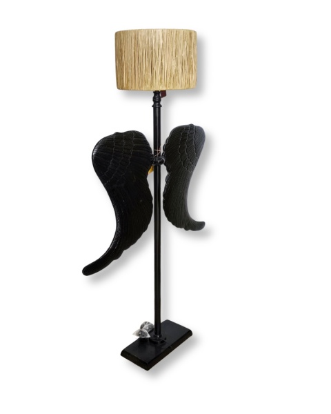 Lampa stojąca skrzydła czarne