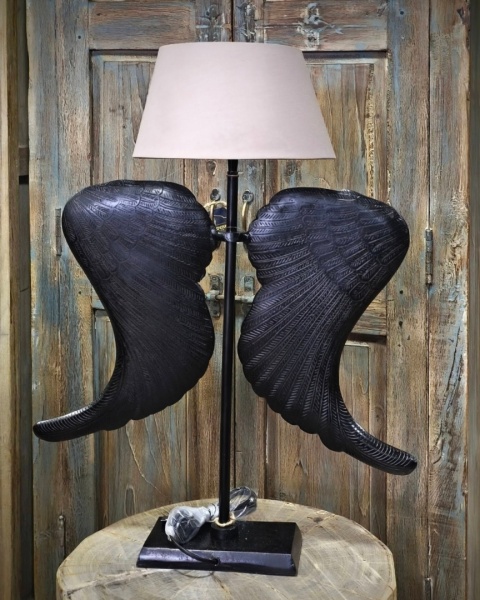 Lampa stołowa skrzydła czarne
