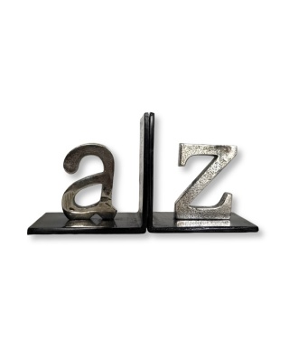 Podpórki do książek A-Z srebro czerń