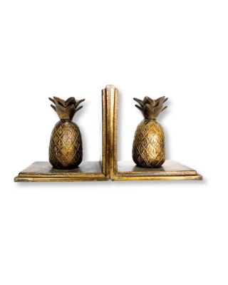 Podpórki do książek ananas patyna mosiądz
