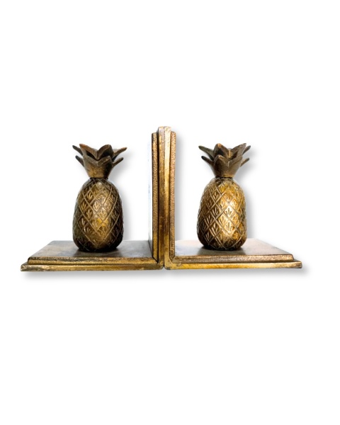Podpórki do książek ananas patyna mosiądz