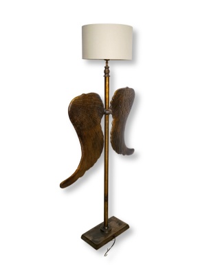 Lampa stojąca skrzydła mosiądz