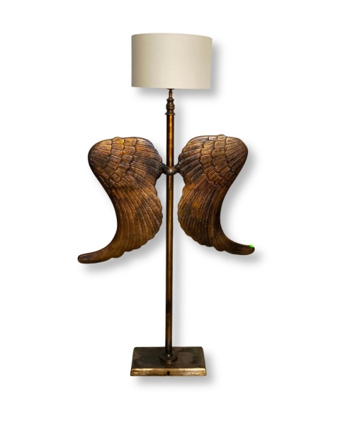 Lampa stojąca skrzydła mosiądz