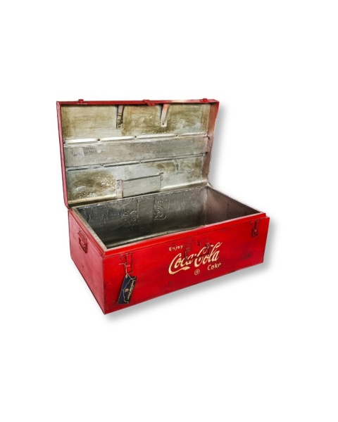 Zestaw 3 skrzynek metalowych Coke