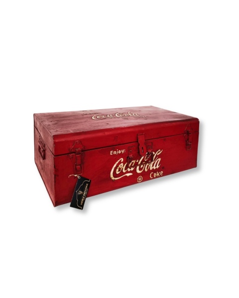 Zestaw 3 skrzynek metalowych Coke